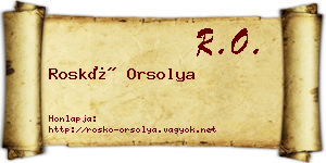 Roskó Orsolya névjegykártya